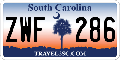 SC license plate ZWF286