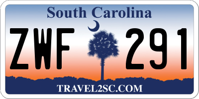 SC license plate ZWF291