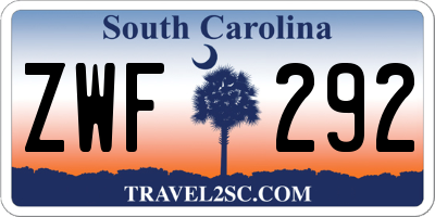 SC license plate ZWF292