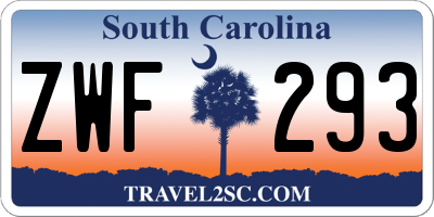SC license plate ZWF293