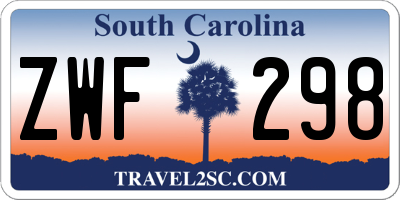 SC license plate ZWF298