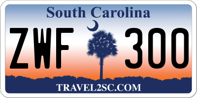 SC license plate ZWF300