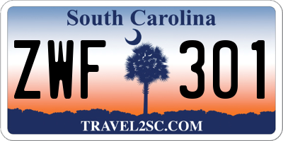 SC license plate ZWF301