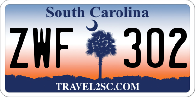 SC license plate ZWF302