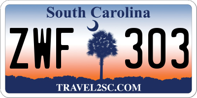SC license plate ZWF303