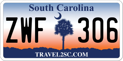 SC license plate ZWF306