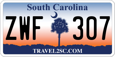 SC license plate ZWF307
