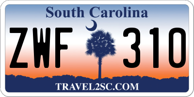 SC license plate ZWF310