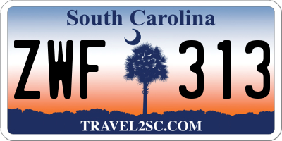 SC license plate ZWF313