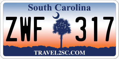 SC license plate ZWF317