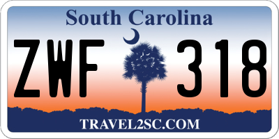 SC license plate ZWF318