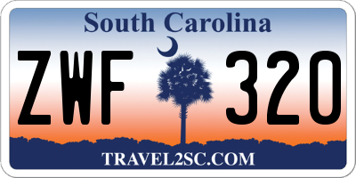 SC license plate ZWF320
