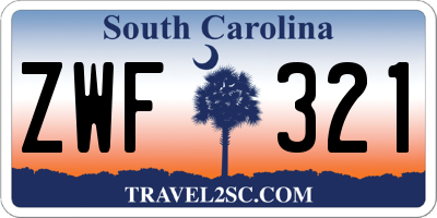 SC license plate ZWF321