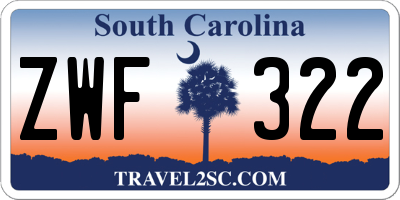 SC license plate ZWF322