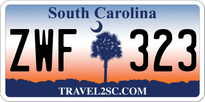 SC license plate ZWF323