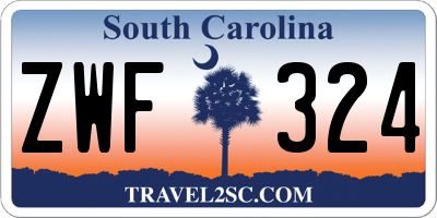 SC license plate ZWF324