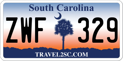 SC license plate ZWF329