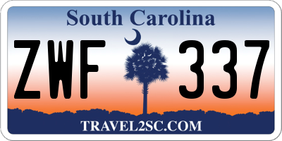 SC license plate ZWF337