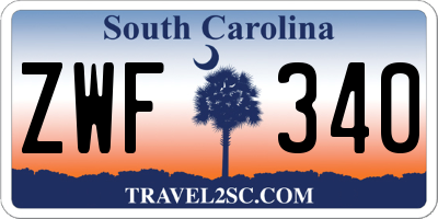 SC license plate ZWF340