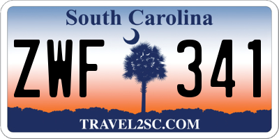 SC license plate ZWF341