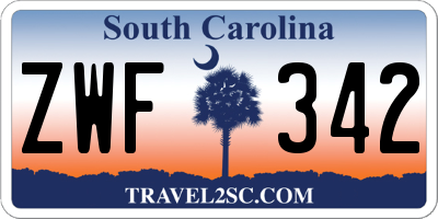 SC license plate ZWF342