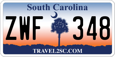 SC license plate ZWF348
