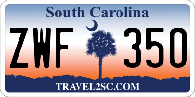 SC license plate ZWF350