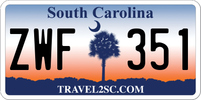SC license plate ZWF351