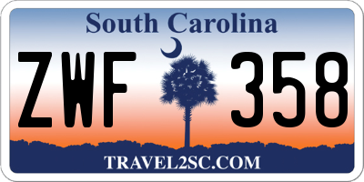 SC license plate ZWF358