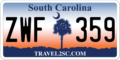 SC license plate ZWF359