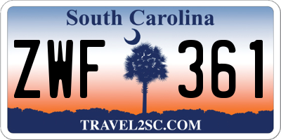 SC license plate ZWF361