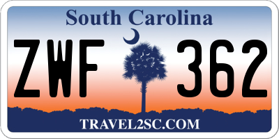 SC license plate ZWF362