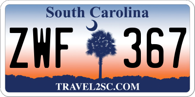 SC license plate ZWF367