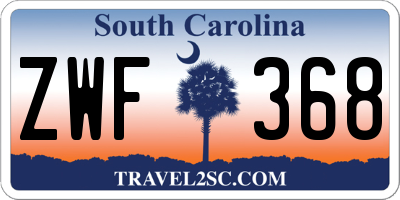 SC license plate ZWF368