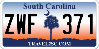 SC license plate ZWF371