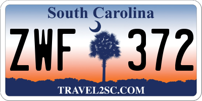 SC license plate ZWF372
