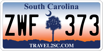 SC license plate ZWF373