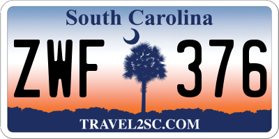 SC license plate ZWF376
