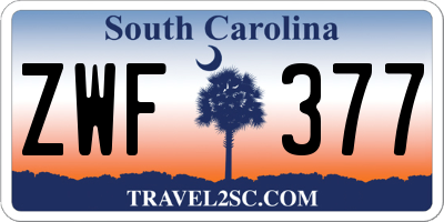 SC license plate ZWF377