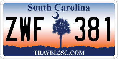 SC license plate ZWF381