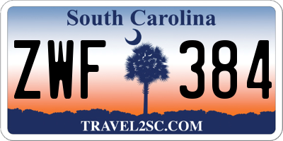 SC license plate ZWF384