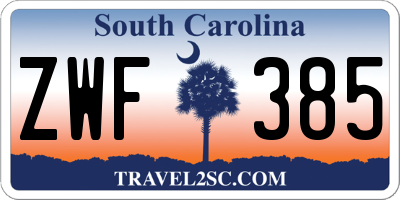 SC license plate ZWF385