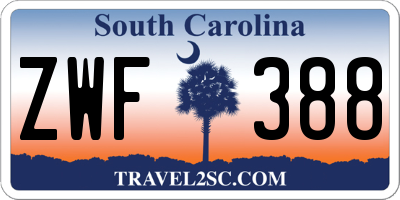 SC license plate ZWF388