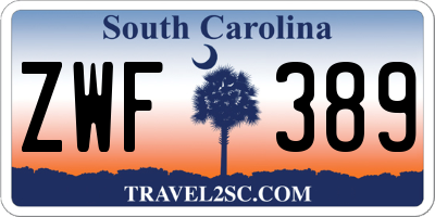 SC license plate ZWF389