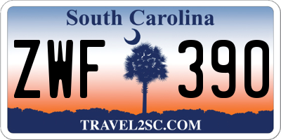 SC license plate ZWF390