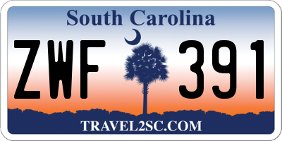 SC license plate ZWF391