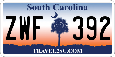 SC license plate ZWF392