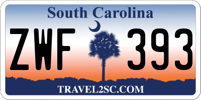 SC license plate ZWF393