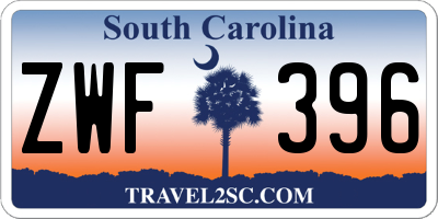 SC license plate ZWF396