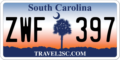 SC license plate ZWF397